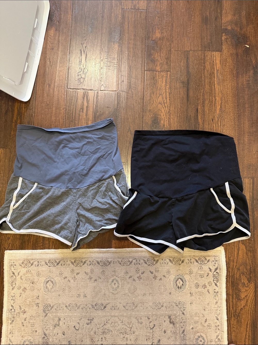 Maternity Lounge Shorts - Gray and Black